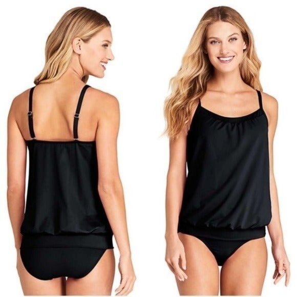 Lands end Tankini  blouson SWIM TOP black - Picture 4 of 7